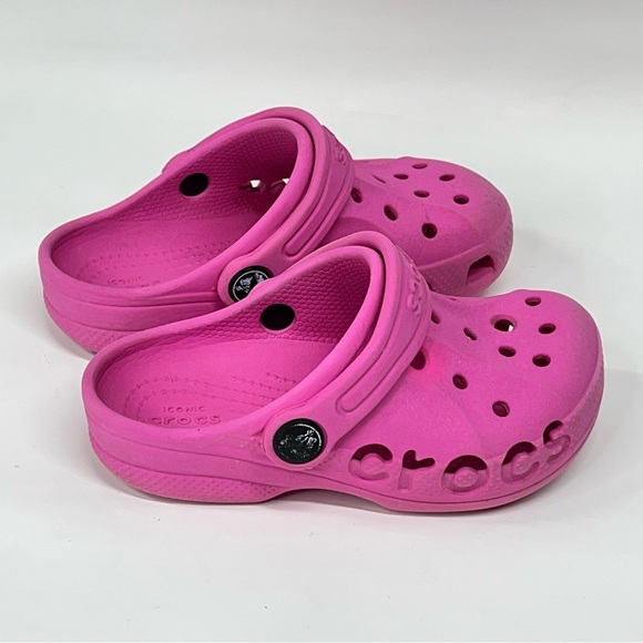 Crocs 9 Baya Clogs Slip on Pink Shoes 0655 Toddler Girls 9C C9 - Picture 1 of 10